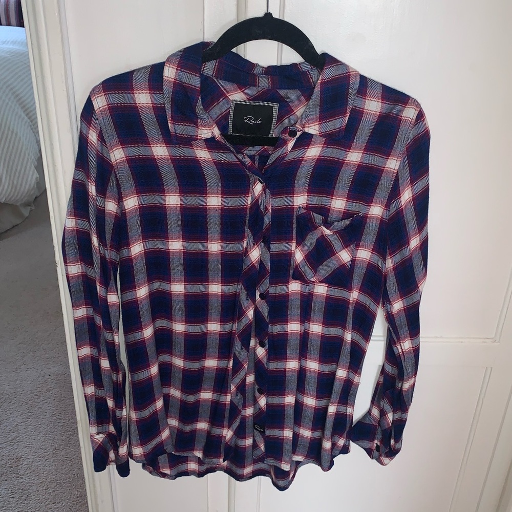 Rails Hunter Plaid Top - Red, White, Blue